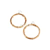 Fashion jewelry jewellery jewel accessories wood rattan straw round circle ring bamboo root hoop earrings