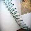 Customized house floating stairs floating stairway DIY staircase in glass treads