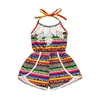 2019 Hot Lovely Serape print baby rompers clothes cheap halter rompers for children backless girls summer rompers for 0-6 years