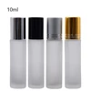 Fuyun Natural Semiprecious Stones Essential Oil Gemstone Roller Ball Bottles Transparent/Frost Glass 10ml roll on perfume bottle