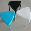 Cheap home furniture metal frame triangle top stackable plastic stool