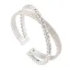 Fashion Luxury Accessories Delicate Hollow Cross Austrian Diamond Opening Bangles&Bracelet