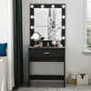 Vanity Set with Lighted Mirror Makeup Dresser Desk Dressing Table
