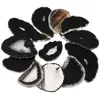Crystal different sizes black stone agate plate engraved druzy agate slice