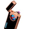 MLT186 finger touch sensor led windproof cigarette arc lighter valve producing usb electric lighter with battery display