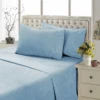Solid factory price embossed microfiber bed sheet set