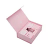 Custom design Folding Matt pink Closure Gift Cardboard Book Shaped Box Hair Extension Packaging With Satin Silk Insert