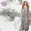 New arrival High quality beautiful beads embroidered flower bridal 3d lace fabric for apparel