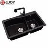 High Quality black double bowl kitchen sink Customized kitchen sink granite