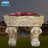 Colorful Outdoor Stone Flower Pots Pedestal Stand