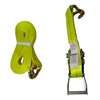 ratchet tie down strap with double wire hooks