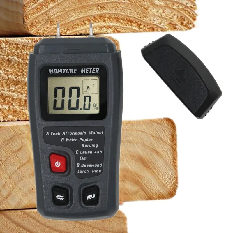shentaotao 0-99.9/% Dos Clavijas De Madera Digital Medidor De Humedad De Madera Probador De La Humedad De La Madera Higr/ómetro H/úmedo Detector Pantalla LCD Grande