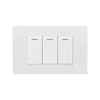 FIKO White plastic with nightlight American standard 110V-240V 3 gang 2 way wall switch for hotel office power control switches