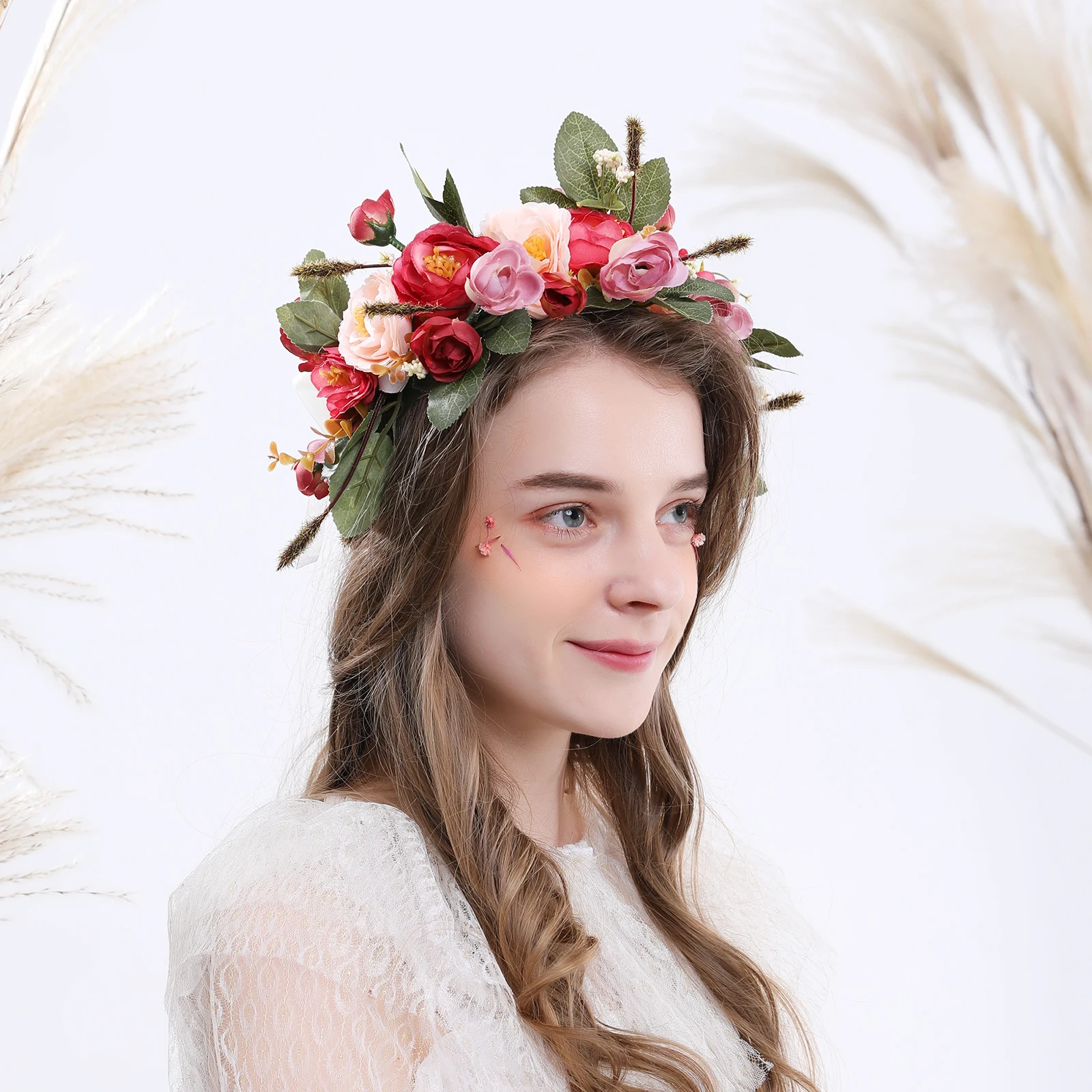 Fairy Party LED Rosebud Garland Flower Crown Headband Light Up Festival