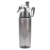 600ml Portable Sport Water Bottle with Straw Strap Flip Top Leak Proof Water Bottle Non-Toxic BPA Free Plastic Spray-Head Cup