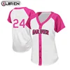 Wholesale Girls Sublimation Dry Fit Hot Pink Baseball Jersey