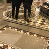 Flower waterjet marble tiles design floor pattern Italian stone flooring border