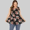 KEYIDI Custom Hot Summer Casual Flower Print Loose Sleeveless Women T-shirt Tops