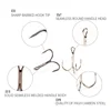 100pcs Fishing Hooks High Steel Carbon Material Treble Fishing Hook Round Folded Saltwater Bass 1/0 # 8/0 # Tackle Tools