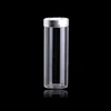Custom 250ml clear Kitchen food borosilicate tall round glass bottle with lid