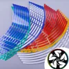 16Pcs 18" Strips Motorcycle Car Wheel Tire Stickers Reflective Rim Tape Motorbike Auto Decals
