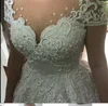 Lace Beaded Wedding Dress 2019 Sweetheart Bridal Dresses Cap Sleeves Bridal Gowns New Design Custom Made Real Wedding Dresses