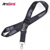 Hot sell printed neck sublimation black lanyards with ring clip