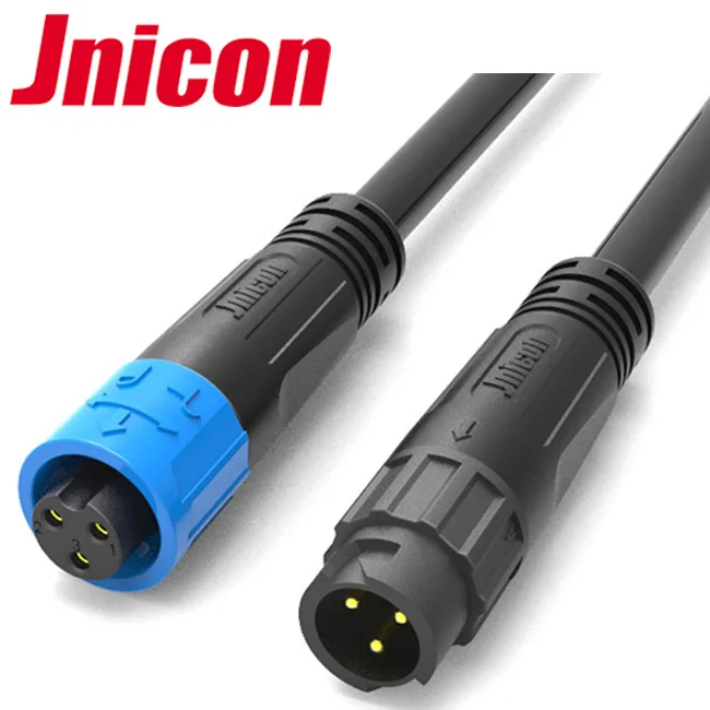
Jnicon M12 cable circled male-female 3-pin cable connector plug 