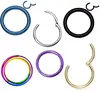 Septum Clicker Nose Ear Tragus Hinged Segment Ring Various Sizes & Colours