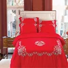 2019 hot sales cheap price China Supplier Luxury 4 Bedding Set bright red Happy Bedding
