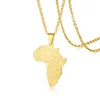 Africa Necklace Engraved Eye Pendant & Chain African Map Hiphop Gift for Men/Women Ethiopian Jewelry Trendy Wholesale