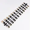 24 pcs Full Cover Metallic Gradient Color Artificial False nails tips Easy Use Design Tips for Nail Salons