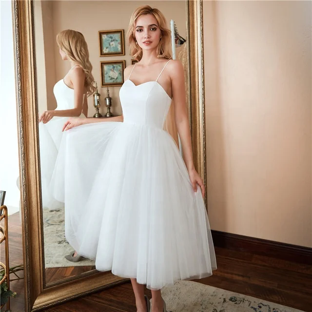 China Beach Simple White Cheap Short Wedding Dresses Under 50