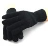 Black acrylic knitted gloves with finger touch function