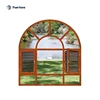 New Products Solid Brown Wood Casement Louvered Window With Adjustable Slat