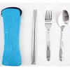 3pcs/set Dive bags Small gift kitchen cutlery stainless steel tableware salad fork Western tableware three-piece carved