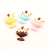 fake strawberry ice cream cup shape decorative resin cabochon for craft