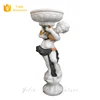 Life Size Marble Stone Children Statue With Pot