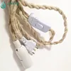 jute hemp rope twisted fabric wire plug in switch pendant lamp cord set lamp holder e26 e27