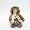 Handmade Vintage Ornament Native American Alaska Yupik Inuit Eskimo Sitting Girl Plush Fur Winter Doll For Home Decor
