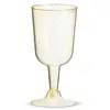 7 oz Gold Glitter Disposable Wine Glasses Clear Hard Plastic Disposable Fancy Cups for Parties & Weddings