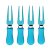 4pcs set Nonstick coating colorful Cheese fruit fork