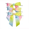Free Samples Fashion Rainbow Printed satin bows for invitation