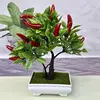 Factory wholesale PENZ019 green plant pepper tree plants bonsai potted artificial plastic trees sale