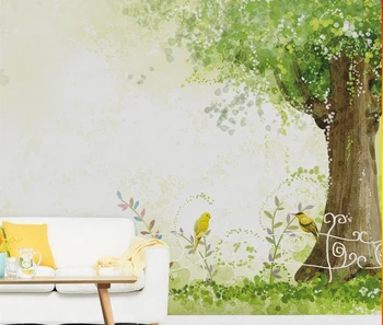 Uitgelezene Vogels En Boom Patroon Wall Paper Vinyl Geweven Waterdicht Behang QM-02