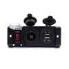 Pre-wired 12V Dual USB socket Switch Panel with USB Charger 3.1A and Cigarette Socket for Marine Boat Car RV