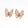 Fashion jewelry gold plated butterfly shape marquise ruby ring