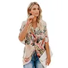 Wholesale Women Casual T-Shirt Amaryllis Floral Twist Top