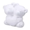 White Foam Siamessed Bear Handmade DIY Craft Polystyrene Styrofoam Two Bear for Christmas Kids Gift