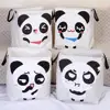 Home custom size kids large storage basket 4 designs square print panda laundry hamper